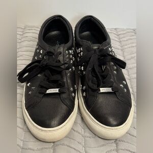 J/slides blk leather woman’s shoe size 7